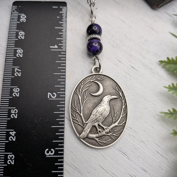 Silver Raven Pendant Necklace - Picture 4 of 4